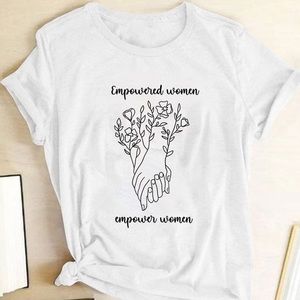 Empower women cute flower womens summer tee tshirt- NEW made to order